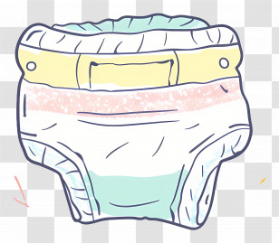Diaper - Cartoon Baby Diaper In Pastel Colors Transparent PNG