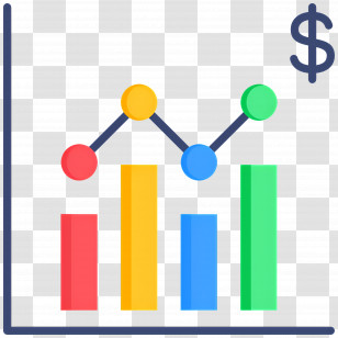 Stock Market - Colorful Bar Chart With Dollar Symbol For Financial Insights Transparent PNG