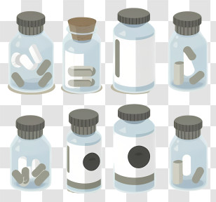 Pills - Various Medicine Bottles With Pills Transparent PNG