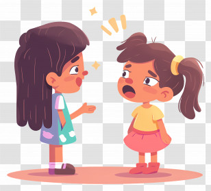 Kids Talking - Two Girls Having A Conversation Transparent PNG