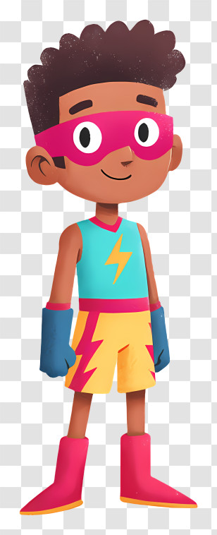 Warpspeed - Playful Kid Superhero Character Transparent PNG