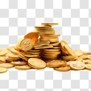 Dhanteras - Stack Of Shiny Gold Coins Illustration Transparent PNG