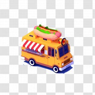 Car Low Poly 3D Computer Graphics Concept Art Animation - Model Sheet - Cartoon Hot Dog Cart Transparent PNG