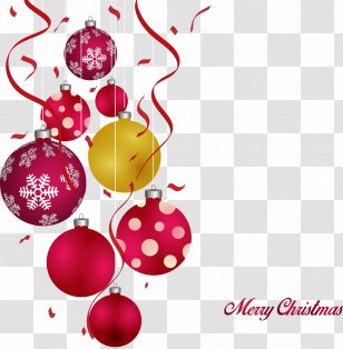 Christmas Ornament Clip Art - Pink - Vector Cartoon Balls Transparent PNG
