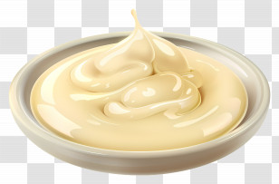 Condensed Milk - Plate Of Creamy Mayonnaise Transparent PNG