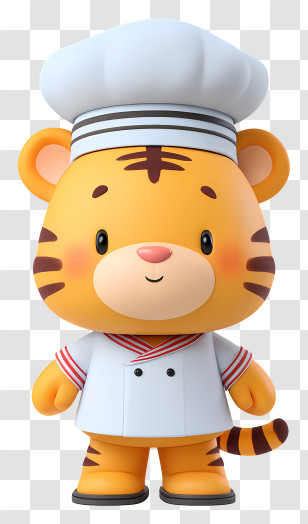 Tiger Chef - Cute Tiger Chef Character Transparent PNG