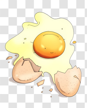 Egg - Cracked Egg With Yolk In Illustration Style Transparent PNG