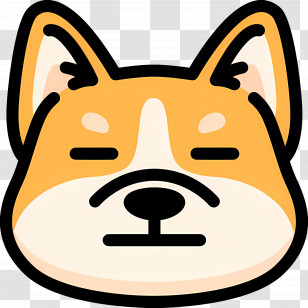 Dog Emoji - Cute Shiba Inu Face Cartoon Icon Transparent PNG