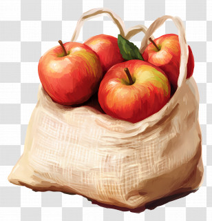 Bag Of Apples - Bag Full Of Red Apples Transparent PNG