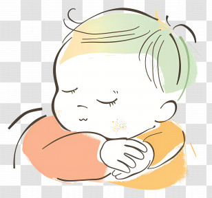 Cartoon Baby - Cute Sleeping Baby Illustration Transparent PNG