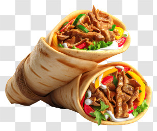 Shawarma - Delicious Shawarma Wrap With Vegetables Transparent PNG
