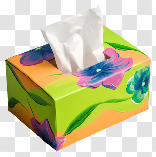 Multicolored Paints Tissue Box - Floral Tissue Box Transparent PNG