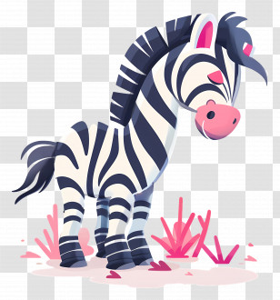 Cartoon Zebra - Cute Cartoon Zebra Illustration Transparent PNG