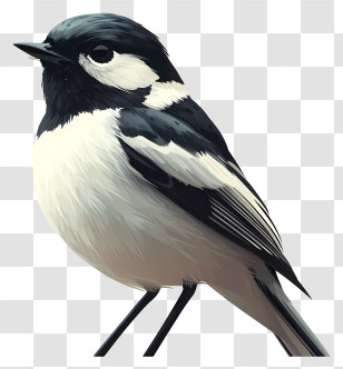 Bird - Black And White Bird In Nature Transparent PNG