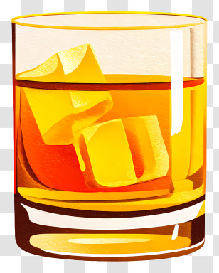 National Scotch Day - Glass Of Whiskey With Ice Transparent PNG