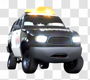 Cartoon Car - Animated Police Car With Lights Transparent PNG