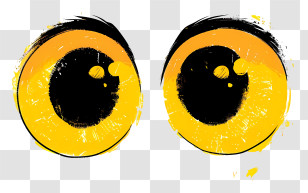 Cute Eyes - Yellow Artistic Eyes Illustration Transparent PNG