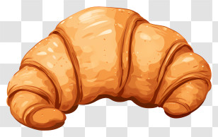 Croissant - Golden Buttery Croissant Illustration Transparent PNG