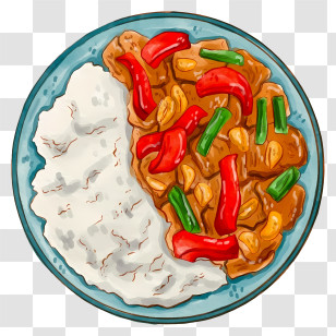 Thai Food - Chicken Stir Fry With Rice Transparent PNG