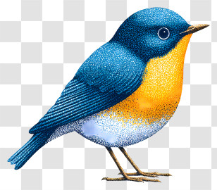 Bird - Colorful Blue And Yellow Bird Transparent PNG