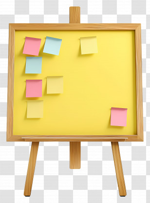 Board - Yellow Board With Sticky Notes Transparent PNG