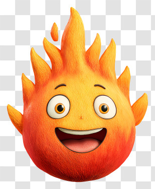 Ghibli Calcifer - Cute Fireball Character With A Smile Transparent PNG