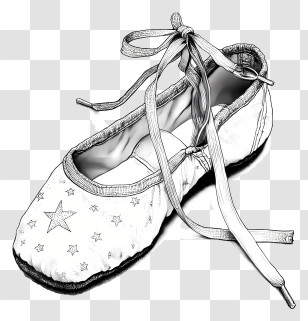 Ballet Slipper - Ballet Shoe With Star Design Transparent PNG