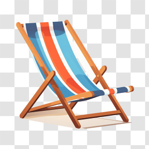 Deck Chair - Striped Deck Chair For Relaxation Transparent PNG