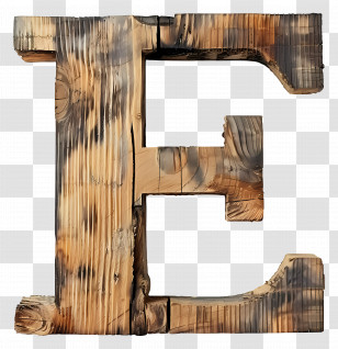 Letter E - Rustic Wooden Letter E Transparent PNG