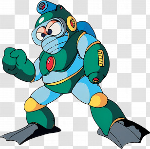 Bubble Man - Diving Suit Robot Character Transparent PNG
