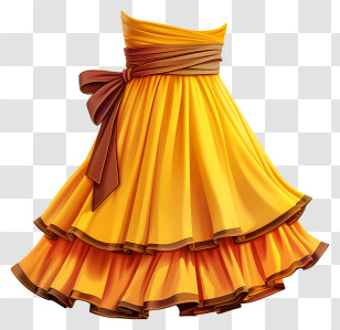 Skirt - Elegant Yellow Ruffled Dress For Stylish Occasions Transparent PNG