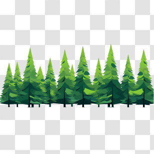 Christmas Tree - Cartoon Pine Forest Landscape Transparent PNG