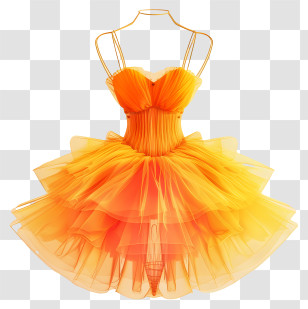 Tutu Ballet Dress - Elegant Orange Dress With Layers Transparent PNG