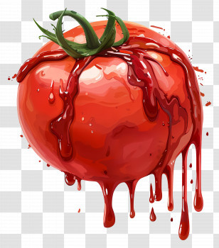 Dripping Tomato Sauce - Red Dripping Tomato Illustration Design Transparent PNG