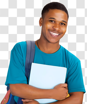 School - Smiling Student Holding Notebook Transparent PNG