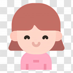 Baby Girl - Smiling Girl Icon In Flat Cartoon Style Transparent PNG