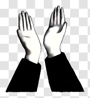 Hands Raised In Dua - Monochrome Hands Art Transparent PNG