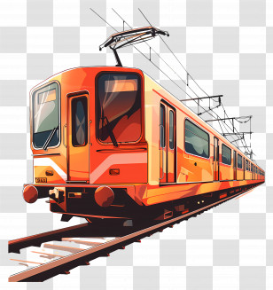 Train - Electric Train On Tracks Transparent PNG
