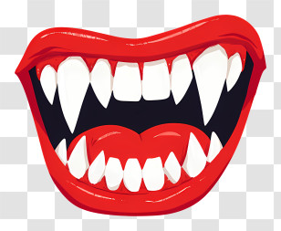 Scary Vampire Fangs - Vampire Mouth With Sharp Fangs Transparent PNG