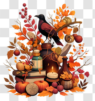 Autumn Still Life - Autumn Harvest Arrangement Transparent PNG