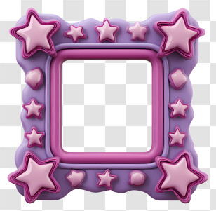 Cartoon Photo Frame - Purple Star Frame Decoration Transparent PNG