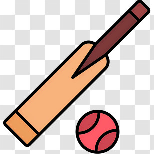 Cricket - Cricket Bat And Ball Transparent PNG