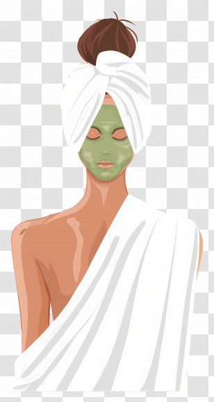 Spa Face Mask - Woman Applying Green Face Mask At Spa Transparent PNG