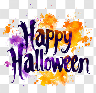 Happy Halloween Text - Happy Halloween Colorful Stamp Transparent PNG