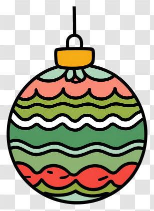 Cartoon - Colorful Christmas Ornament Ball Transparent PNG