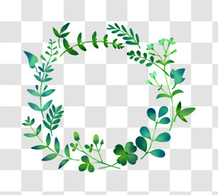 Icon - Green Leafy Wreath Illustration Transparent PNG