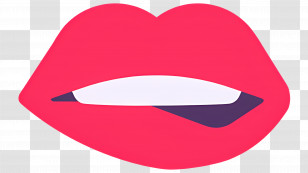 Biting Lip Emoji - Red Lips Emoji Transparent PNG