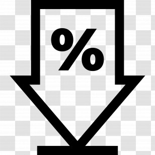 Discount Arrow - Downward Arrow With Percentage Symbol Transparent PNG