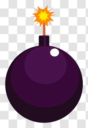 Timer Bomb - Purple Bomb With Lit Fuse Transparent PNG