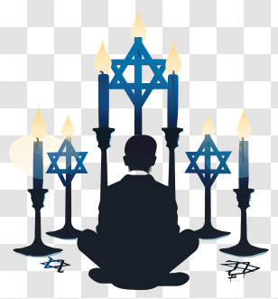 Yom Hashoah - Hanukkah Candles And Star Of David Transparent PNG